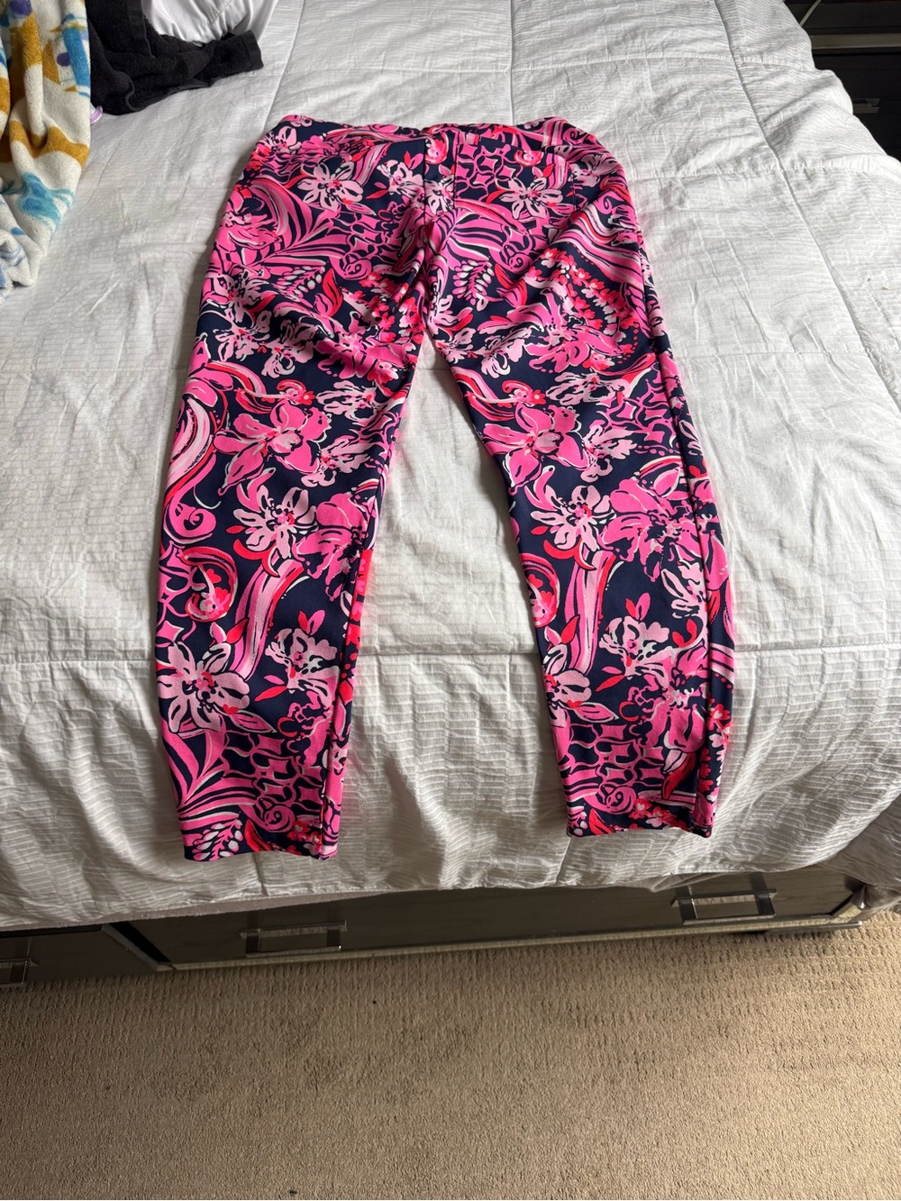 Lilly Pulitzer Navy and Hot Pink Floral Leggings